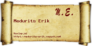 Medurits Erik névjegykártya